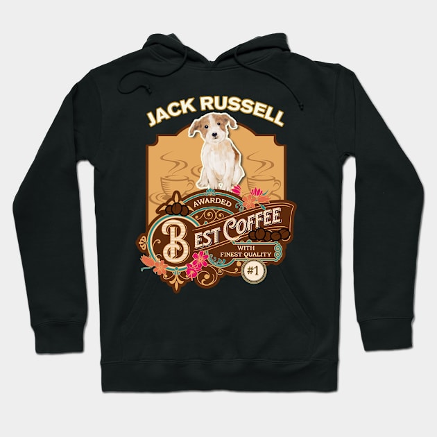 Jackrussell Best Coffee - Dog Owner Coffee Lover Gifts Hoodie by StudioElla